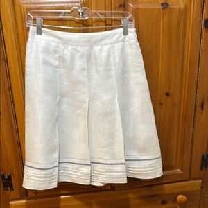 NIC+ZOE White A-Line Skirt with Blue Accents